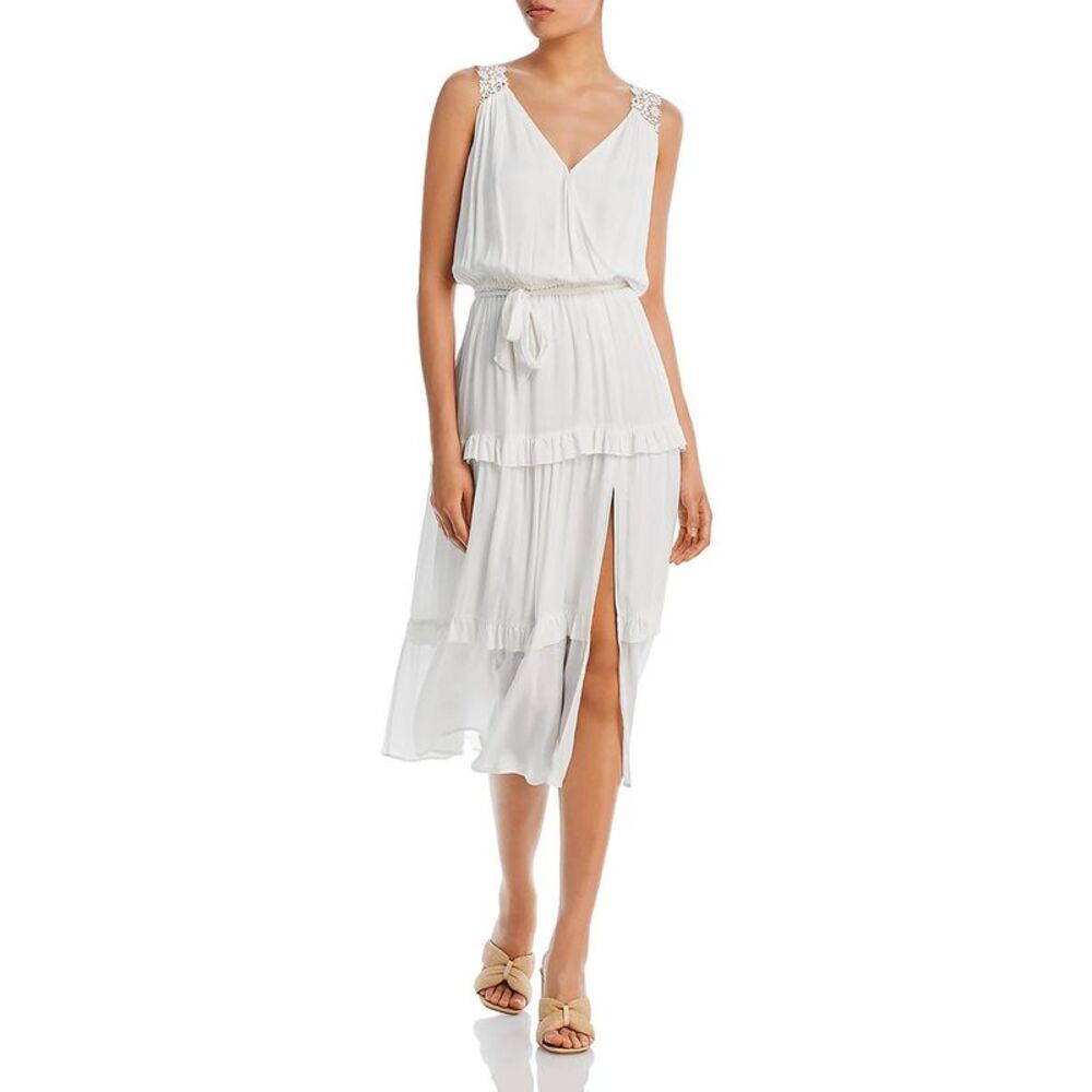 Paige Womens Riviera White Lace Trim Long Tank Maxi Dress NWT